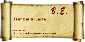 Bierbaum Emma névjegykártya